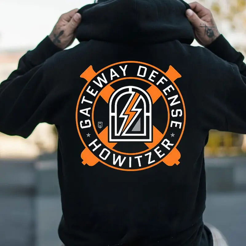 Gateway Defense Howitzer Back Side Printed T-shirt - Crewneck Sweatshirt - Hoodie, Howitzer Patriot Streetwear, Workwear