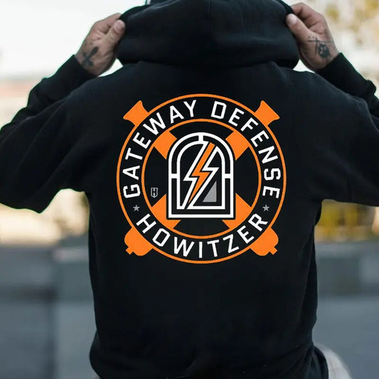 Gateway Defense Howitzer Back Side Printed T-shirt - Crewneck Sweatshirt - Hoodie, Howitzer Patriot Streetwear, Workwear