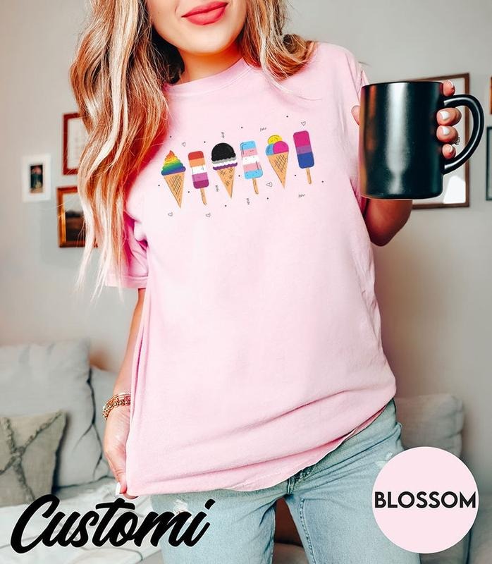 Gay Ice Cream Comfort Colors Shirt | LGBTQ Shirt | Pride Month Shirt | Subtle Gay Shirt | Queer Lesbian Women Tees Gift | Gay Rainbow Hoodie, T-shirt and sweater