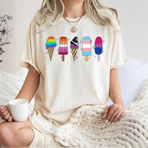Gay Ice Cream Funny Pride Month Shirt, Gay Pride Shirt, LGBTQ Pride Month Tshirt, Equal Rights Shirt, LGBTQ Ally Shirt, Pride Graphic Tee Sweatshirt, Hoodie, Comfort Colors