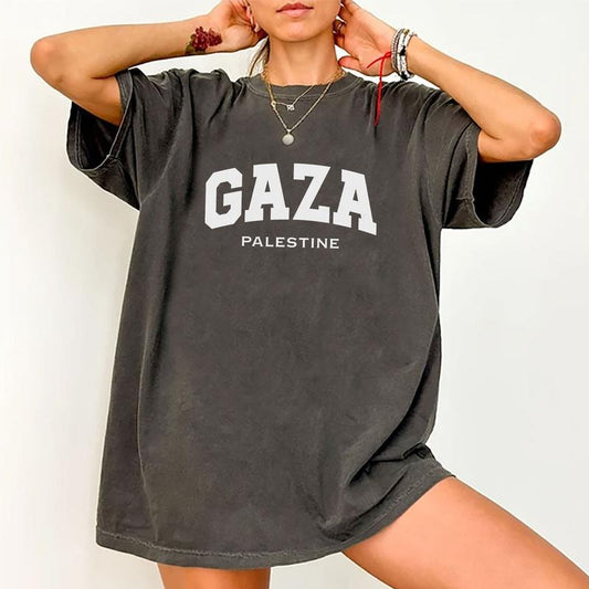 Gaza Palestine Shirt, Save Palestine Graphic Tee Women, Free Palestine Printed T-Shirt, Human Rights Unisex Shirt, Comfy Oversized Graphic Tee, Gift For Palestinian, Tops For Women, Womenswear Cotton Fabric Comfort Chic Style