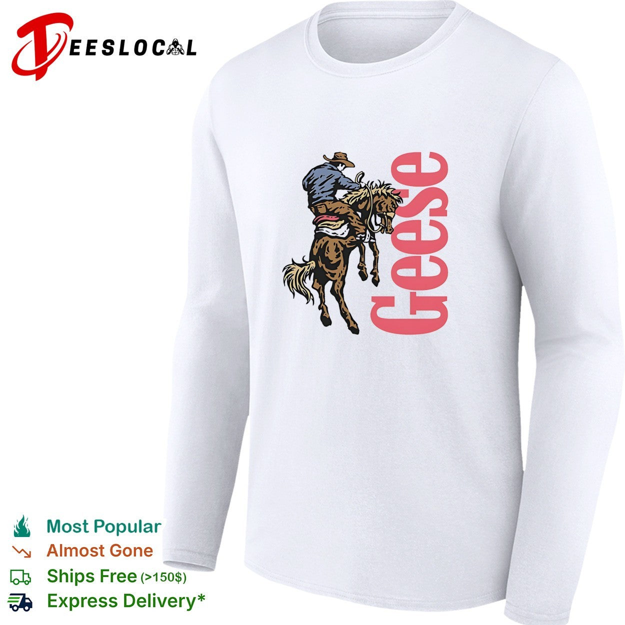 Geese cowboy riding horse shirt