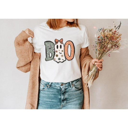 Geist Tshirt Boo Halloween - Retro Geist Shirt - Boho Clothing - Autumnal Shirt - Tshirt Halloween Motif - Cottagecore-style