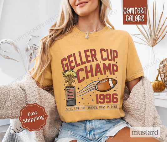 Geller Cup Thanksgiving Shirt Comfort Colors, Cute Holiday Tshirt, Women's Holiday Tee