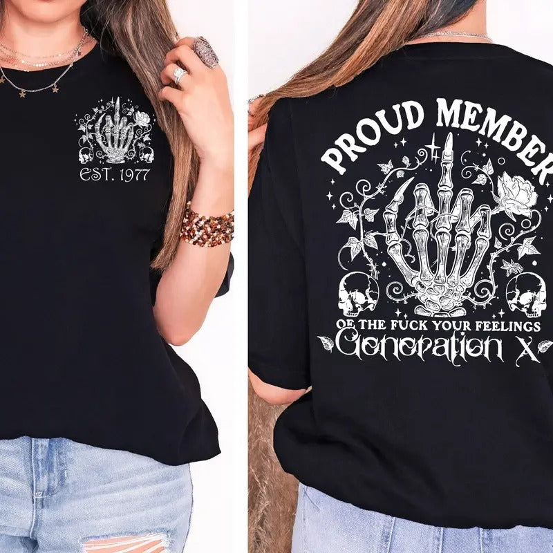 Gen X Custom Year New Version Badass Generation T-shirt, Custom Year Of Birth Shirt, Generation X T Shirt - 100% Cotton Top Unisex Comfort Womenswear