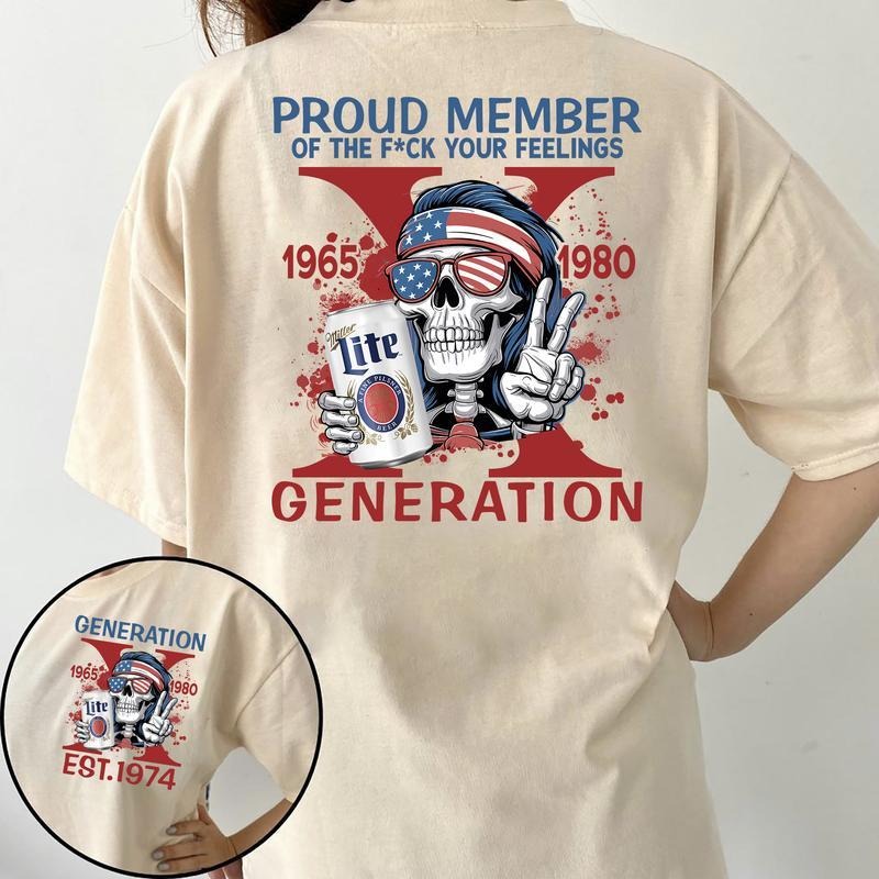 Gen X Custom Year of Birth Shirt- 100% Cotton Unisex Top