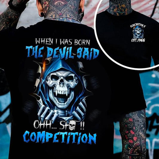 Gen X Customize Year Badass Generation T-shirt, Gen X Personality Shirt 100% Cotton Unisex Comfort Womenwear Graphic Crew Neck Long Sleeve Autumn Casual Christmas Pull On - For Women For Menstyle{n002}2