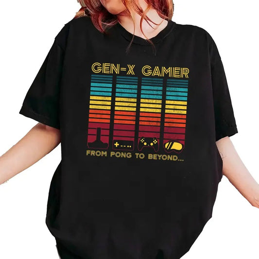 Gen X Gamer T-Shirt - Retro Vintage Design for Generation X Proud Master of Sarcasm and Mix Tapes Full Colors, Full Sizes, For Men, For Women