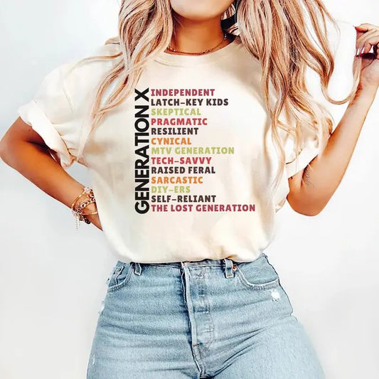 Gen X New Version T-Shirt, Generation X Shirt, Retro Gen X Graphic Shirt, Generation X Shirt Cotton Short, Full Size, Full Colors Comfort Top