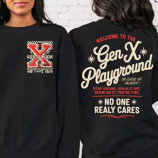 Gen X Playground Version T-Shirt - Retro Design for Generation X Sarcasm Master Comfortable Stylish Full Sizes, For Men, For Women