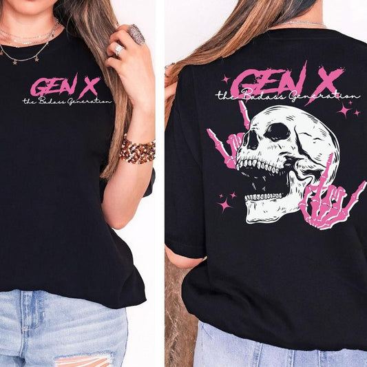 Gen X The Badass Generation T-Shirt - Retro Vintage Design for Generation X Proud Master of Sarcasm and Mix Tapes, Full Sizes, For Men, For Women