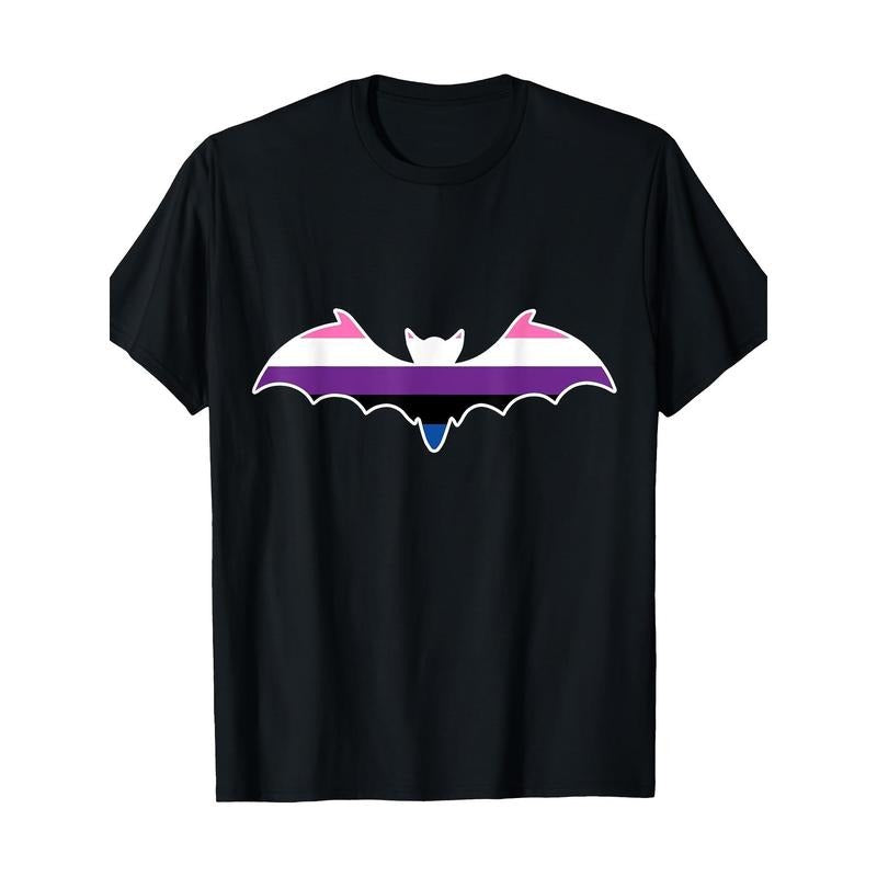 Gender Flow Pride Bat costume Simple Animal Halloween gift T-shirt Made in USA