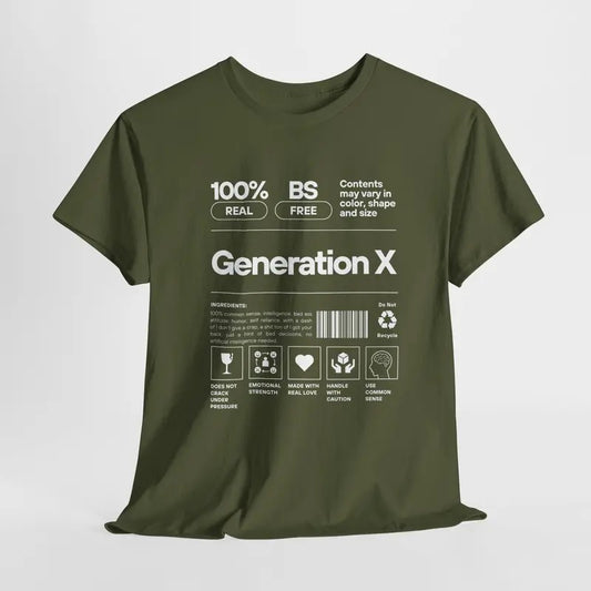 Generation X 100% Cotton Tee Shirt Gift For Genx Man Woman Tshirt 1960 's 1970 's 1980 Birth Year Generationx Era Gift For Birthday Parent Menswear Polyester