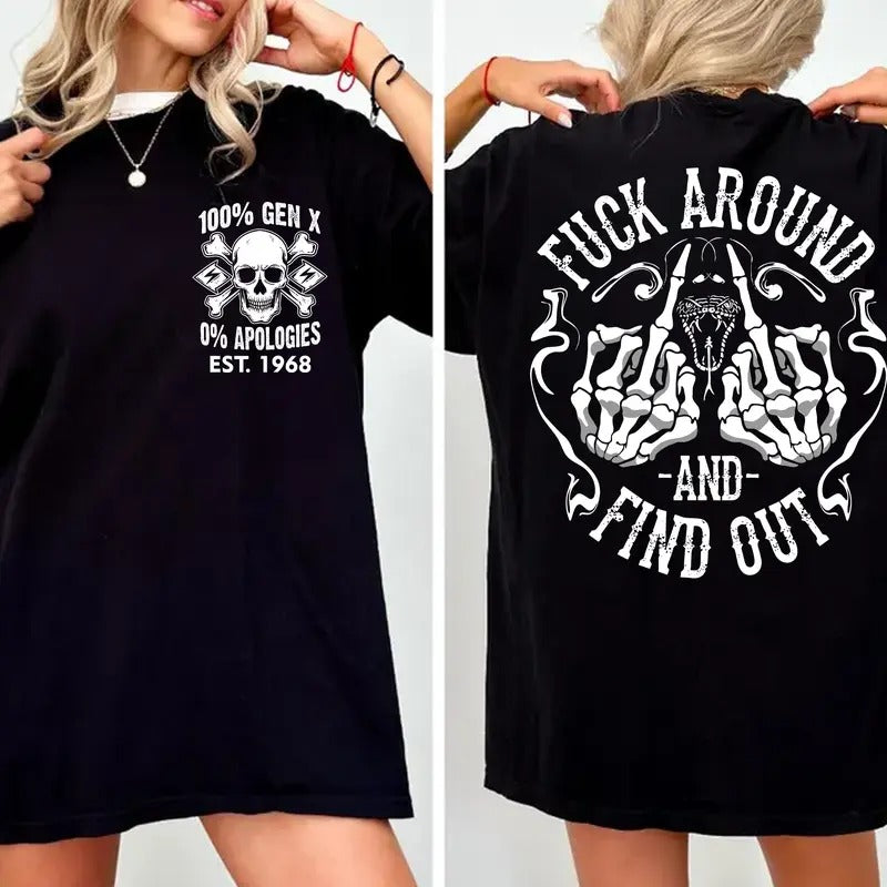 Generation X Custom Year Badass Generation T-shirt, Custom Year Of Birth Shirt, Gen X FAFOT Shirt - 100% Cotton Top Unisex Comfort Womenswear