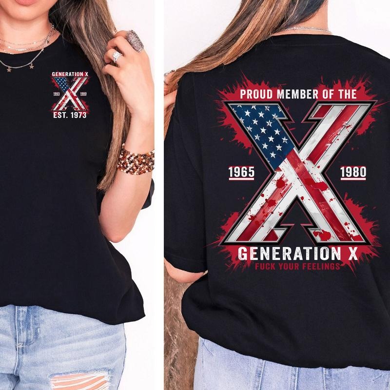 Generation X Custom Year Badass Generation T-shirt, Gen X FAFOT Shirt - 100% Cotton Top Unisex Comfort Womenswear Menswear, Custom Classic Collar Lovestyle{n002}3