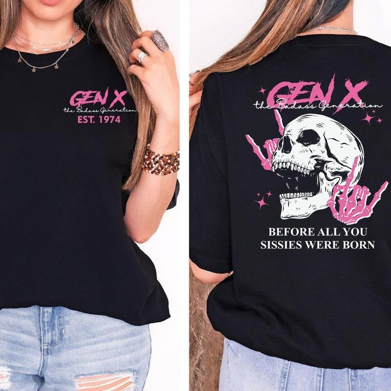 Generation X Custom Year Badass T-shirt - Stylish Black Unisex Tee - All Sizes Available Cotton Top