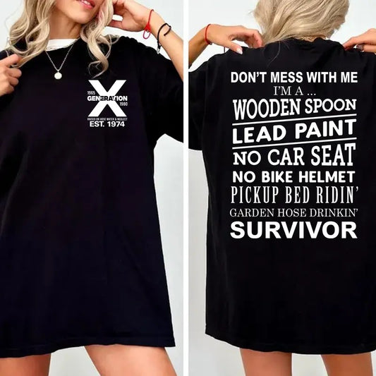 Generation X Custom Year New Version Shirt, Custom Year Of Birth Shirt, Christmas Generation X Shirt Top 100% Cotton Womenswear Printed Comfort Collar