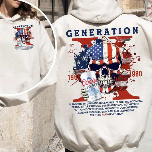 Generation X Halloween T-Shirt - Raised on Hose Water and Neglect Cotton Classic Short Sleeve Top for Men, for Women, Hoodie, Menswear, Sport