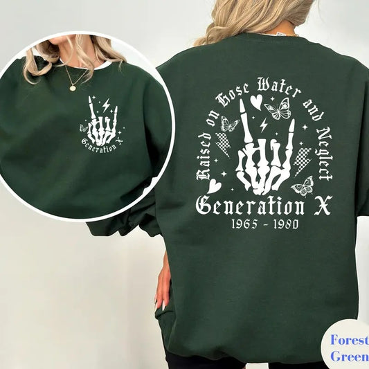 Generation X Shirt, Gen X TShirt, Gen X Colors TShirt, Generation X T-Shirt, Raised on Hose Water and Neglect Shirt Womenswear Cotton Top Cotton Top