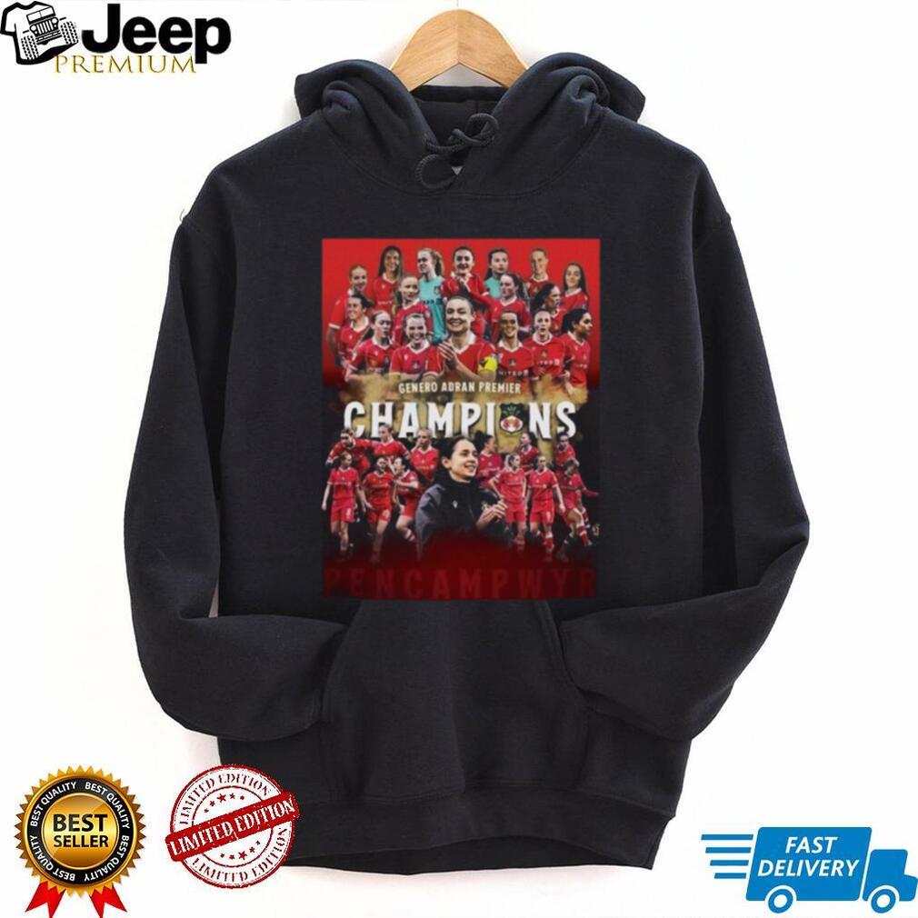 Genero Adran Premier Champions Wrexham Women’s Team Celebration T Shirt