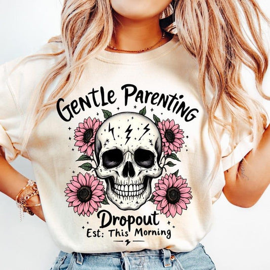 Gentle parenting shirt, Funny Mom t-shirt,Popular now shirt, mom life t-shirt, Skull mom shirt, Mom png for shirt, Womenswear Top