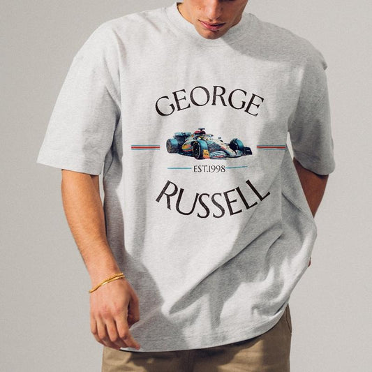 George Russell Unisex Garment-Dyed Vintage T-Shirt, Formula One Racing Tee, Motorsport T-Shirt, Gift for F1 Fans