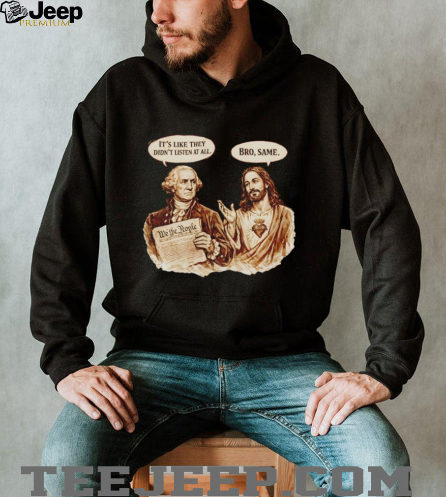 George Washington And Jesus We The People Funny Retro Christian Patriot Fans T Shirt