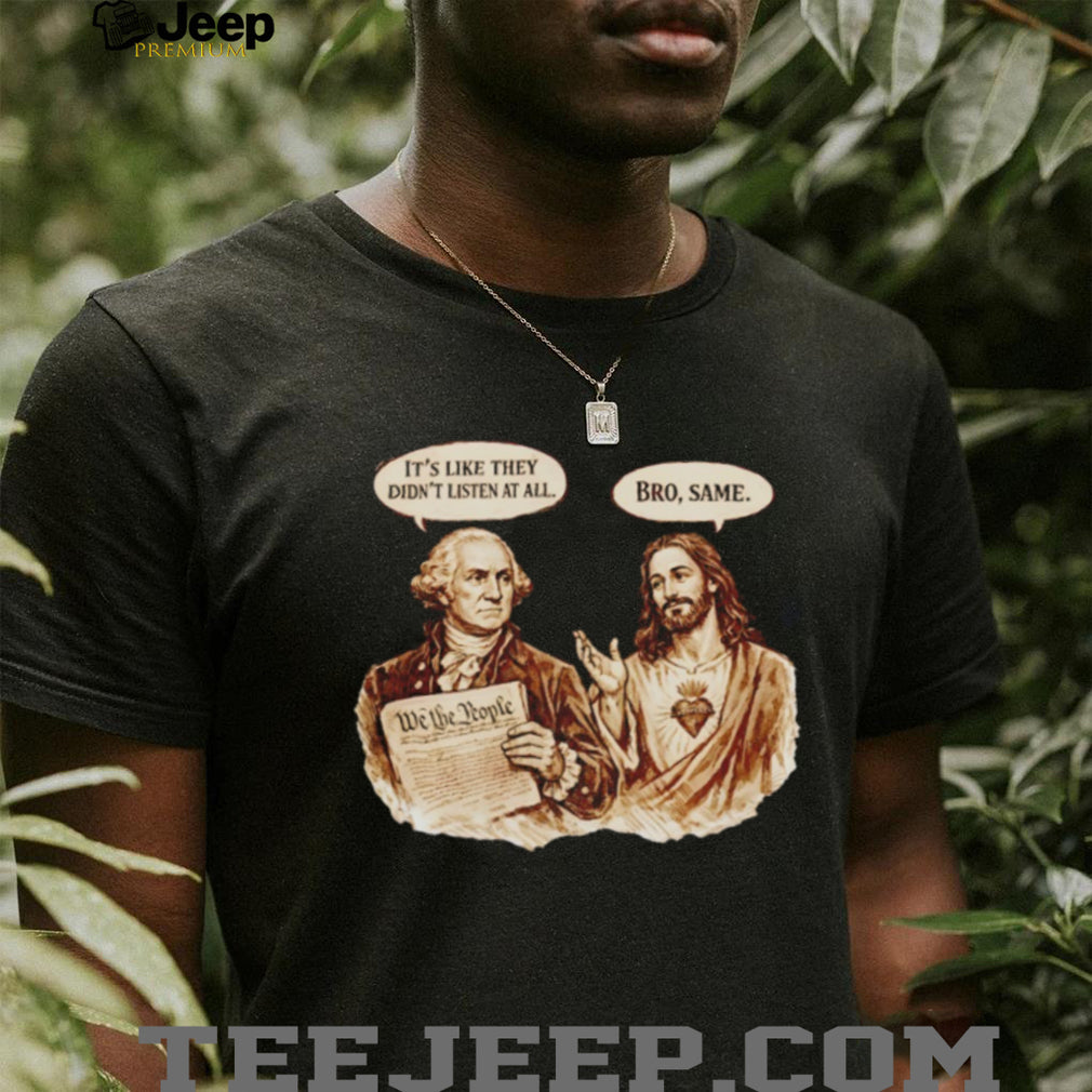 George Washington And Jesus We The People Funny Retro Christian Patriot Fans T Shirt