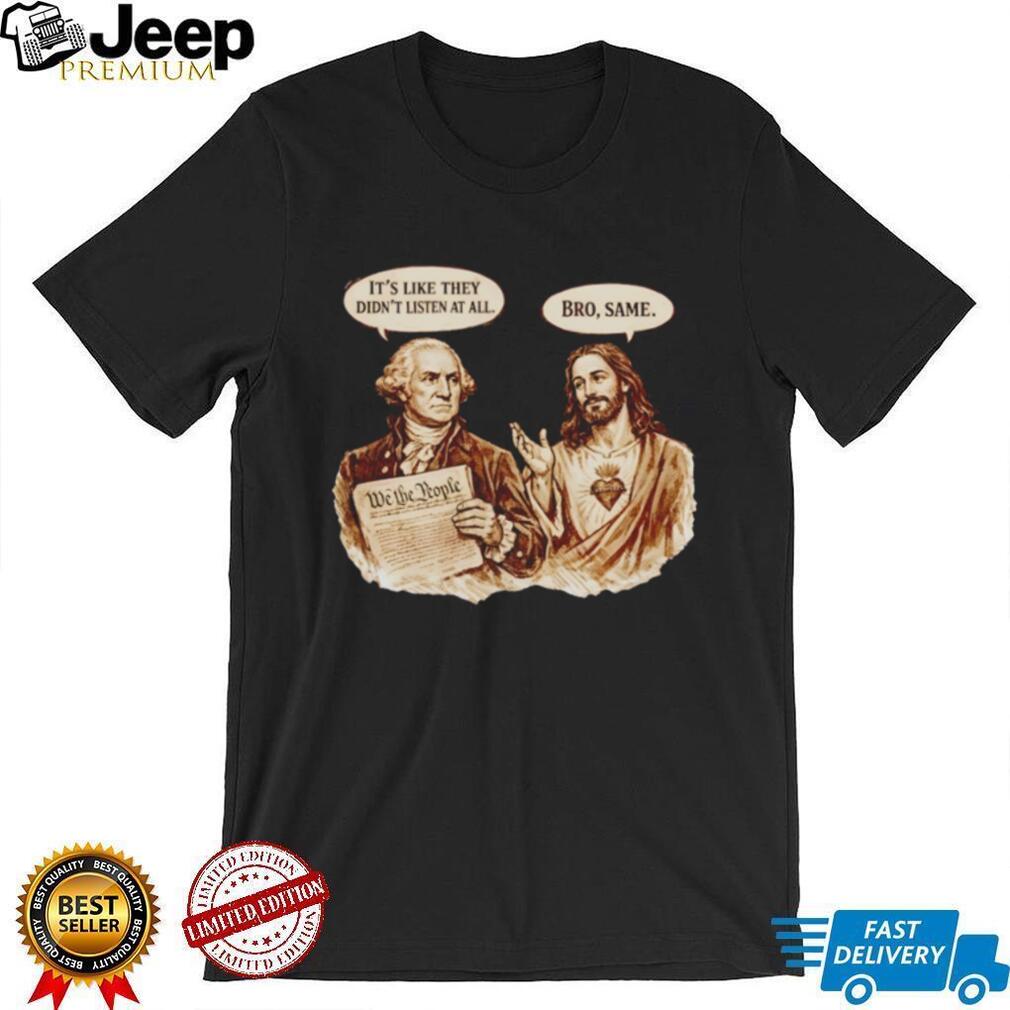 George Washington And Jesus We The People Funny Retro Christian Patriot Fans T Shirt