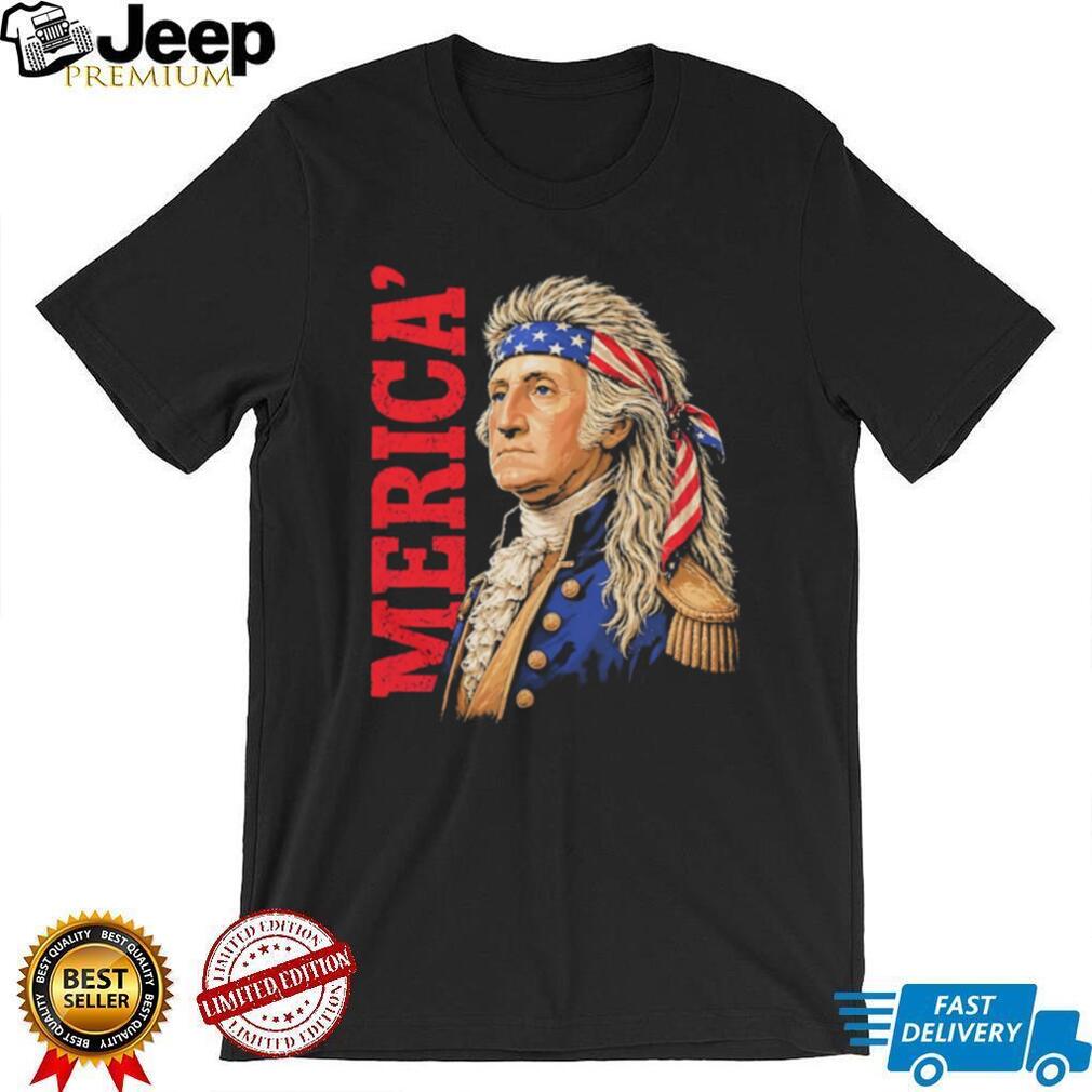 George Washington ‘Merica Patriotic Mullet T Shirt Funny Founding Father T Shirt