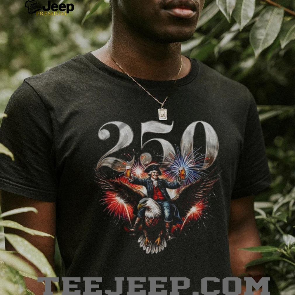 George Washington Riding Bald Eagle 250th Anniversary Independence Day T Shirt