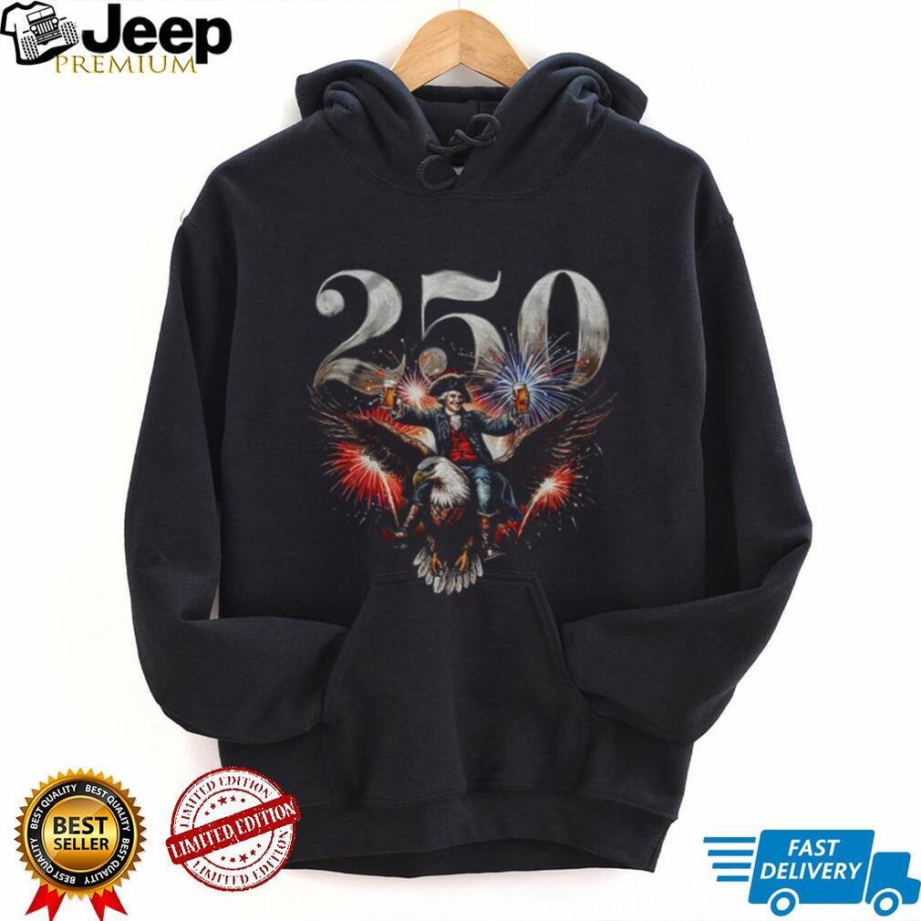 George Washington Riding Bald Eagle 250th Anniversary Independence Day T Shirt