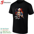 George Washington holding rifle stand ready Betsy Ross flag shirt