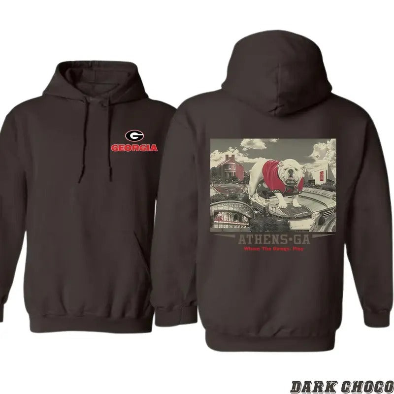 Georgia Bulldogs Hoodie - Premium Athens Design Featuring the Mighty UGA Mascot, Perfect for Fans, Unisex Hoodie Showcasing Strong Team Spirit
