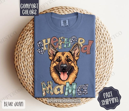 German Shepherd Mama Comfort Colors, Dog Mom Tee, Cute Mama Women's Tshirt