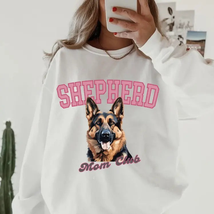 German Shepherd Mom Club Sweatshirt ~ Sweatshirt Unisex Apparel Relaxed Fit Printed in the USA Clothing Womenswear Casual and Comfortable