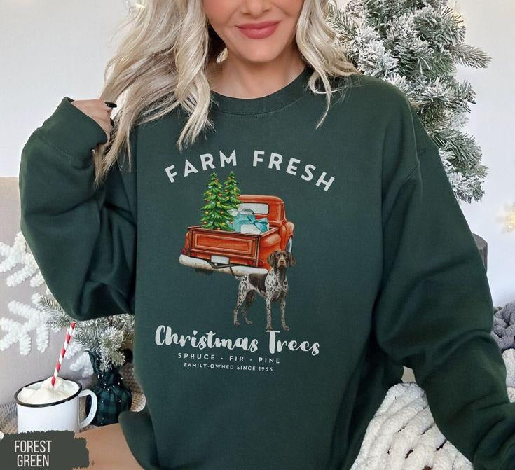 German Shorthaired Pointer Christmas sweatshirt, German Shorthair Pointer, German shorthair pointer gifts, German Shorthaired pointer shirt
