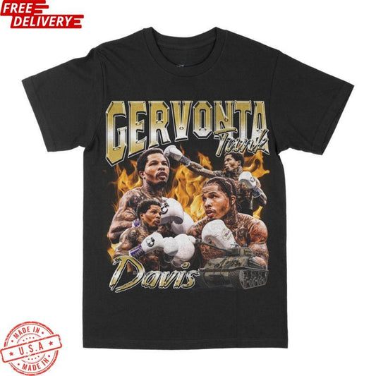 Gervonta "Tank" Davis Graphic Tee T-Shirt - Vintage Bootleg Menswear Top Underwear Streetwear