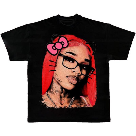 Get It Sexyy Kitty Vintage Rap Tee Big Face Hip Hop Graphic T-shirt"