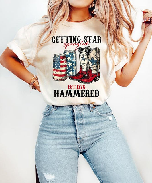 Getting Star Spangled Hammered Shirt, Retro American Flag Shirt, 4th Of July Shirt, Merica Shirt, Party In The USA, Memorial Day, Patriotic Shirt, 4th Of July Gift, Independence Day Shirt