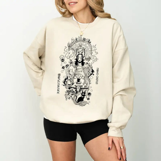 Ghibli Studio Sweatshirt T-Shirt, Ghibli Studio World Shirt, Howls Moving Castle Shirt, Spirited Away, Ghibli Studio Shirt, Hayao Miyazaki, My Neighbor Totoro Shirt, Ghibli Totoro Shirt, Ghibli No Face Shirt, Calcifer Shirt, Trending Ghibli Shirt