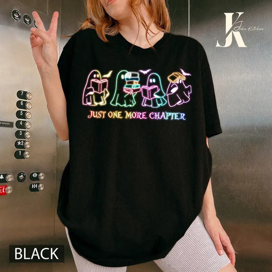 Ghost Book Neon Shirt, Halloween Book T-Shirt, Halloween Neon Shirt, Bookish Ghost Sweatshirt, Book Ghosts Shirt, Ghost Halloween Shirt, Halloween Gift For Book lover