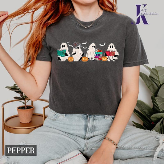 Ghost Book Shirt, Halloween Book TShirt, Bookish Ghost Sweatshirt, Book Ghosts Shirt, Ghost Halloween Shirt, Halloween Gift For Book lover