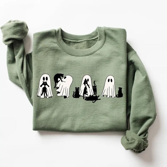 Ghost Cat Sweatshirt Ghost Cat Tshirt Halloween Crewneck Ghost Shirt Cat Lover Shirt Cat Tshirt Halloween Shirt Cat Mom Tshirt