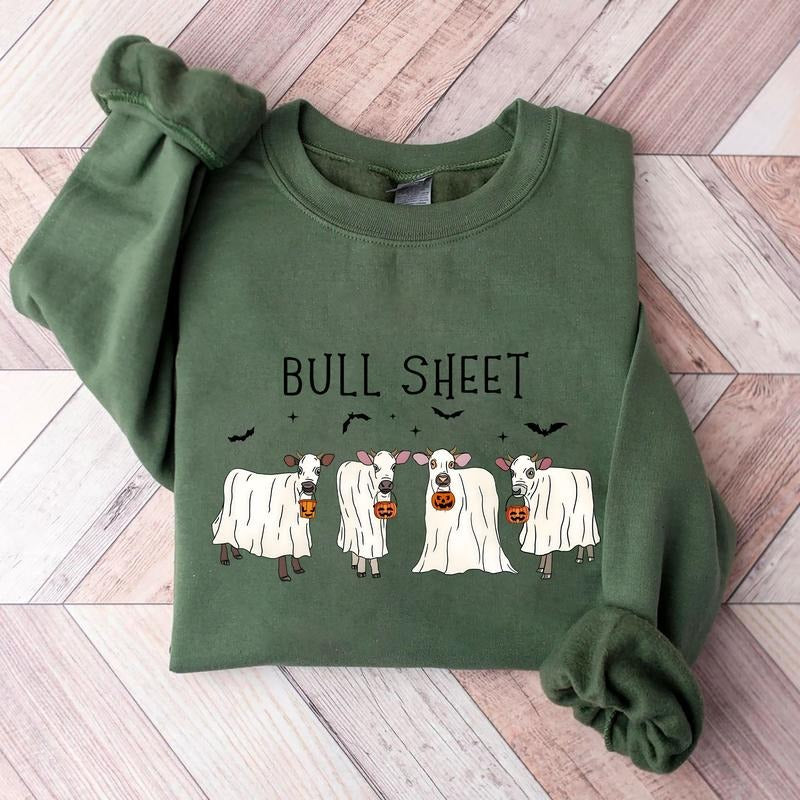 Ghost Cows Sweatshirt, Halloween Cow Sweatshirt, Halloween Animals Shirt, Cow Ghost Hoodie, Cow Lovers Halloween Sweatshirt, Halloween Party Outfit, Farmer Halloween Shirt