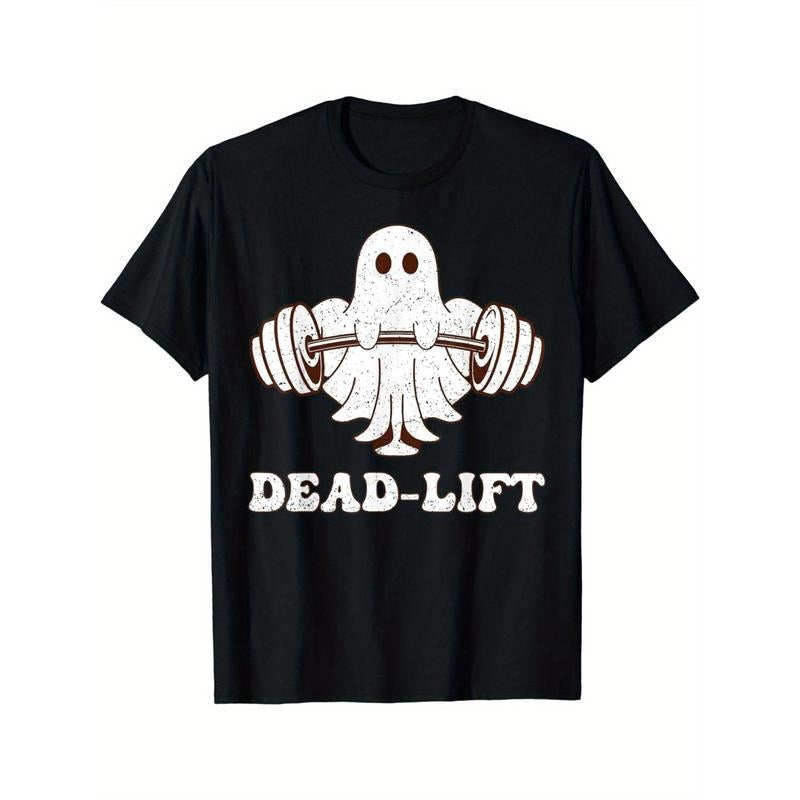 Ghost Dead Lift Groovy Fitness Spooky Funny Halloween Gym T-Shirt made in usa