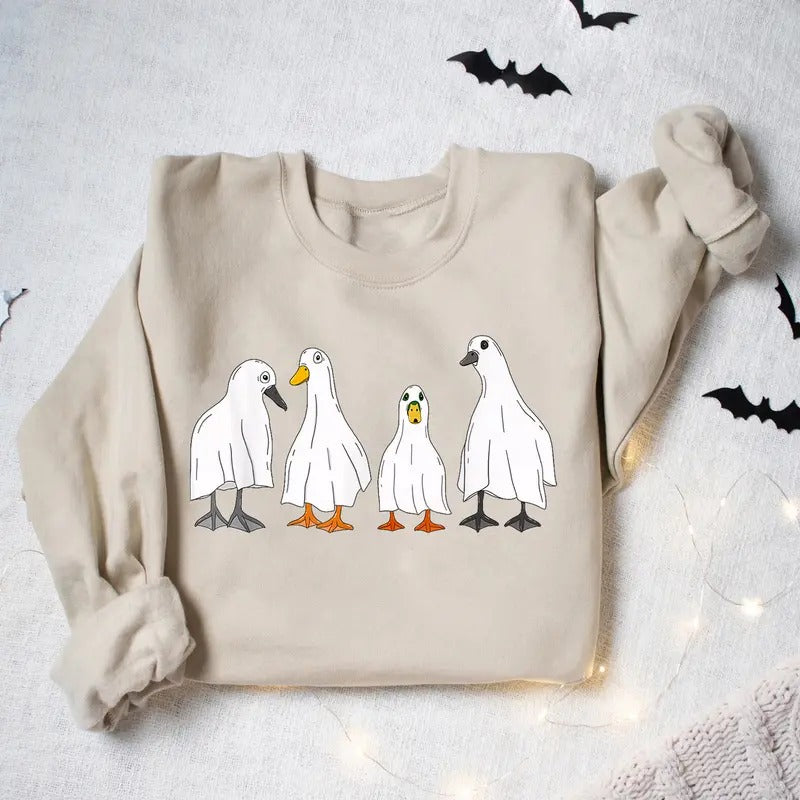 Ghost Ducks Sweatshirt, Ghost Ducks Halloween Sweatshirt, Ghost Shirt, Spooky Season, Duck Shirt, Duck Lover Gift Shirt, Fall Halloween Gift Shirt