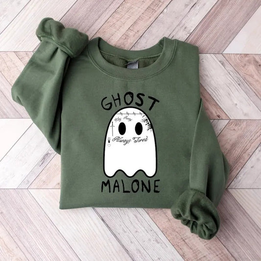 Ghost Malone Sweatshirt, Halloween Sweatshirt, Cute Ghost Sweat, Funny Halloween Crewneck, Stay Spooky