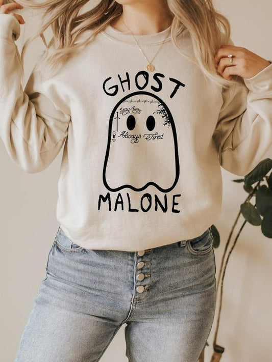 Ghost Malone Sweatshirt, Halloween Sweatshirt, Funny Halloween Crewneck, Cute Ghost Hoodie