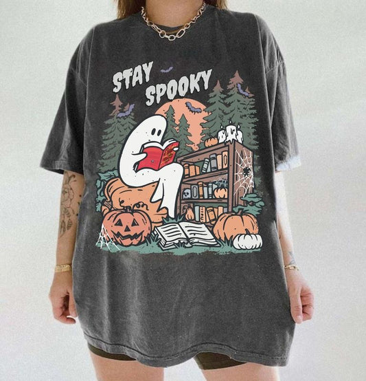 Ghost Reading Acotar T-Shirt, Halloween Ghost Reading Sweatshirt, Bookish Halloween Shirt, Spooky Season Shirt, Acotar Halloween Shirt